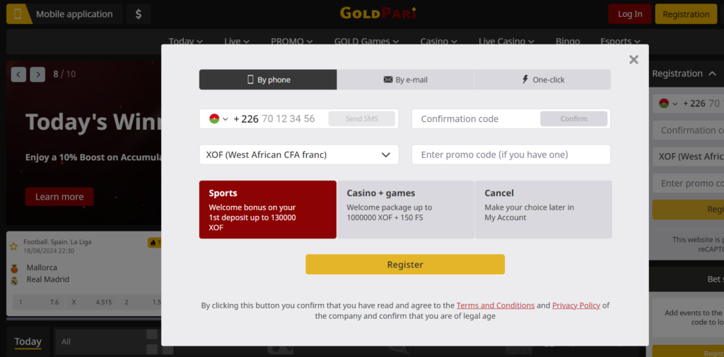 Ways of GoldPari registration