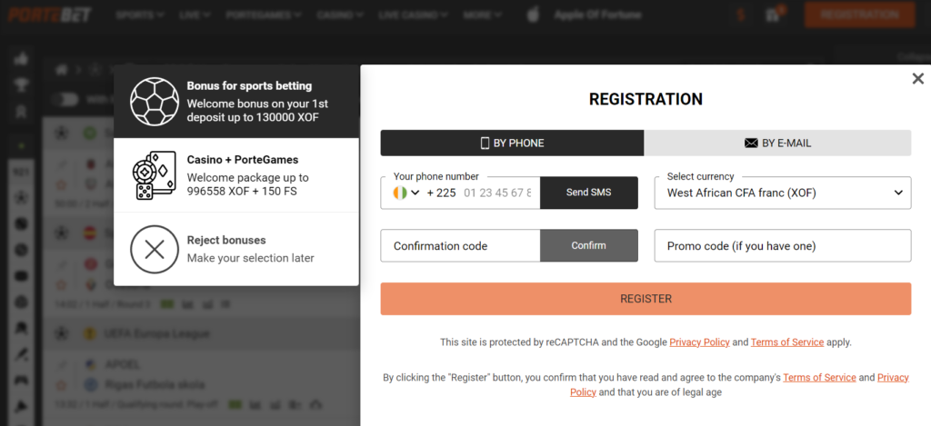 Portebet registration: features of the procedure