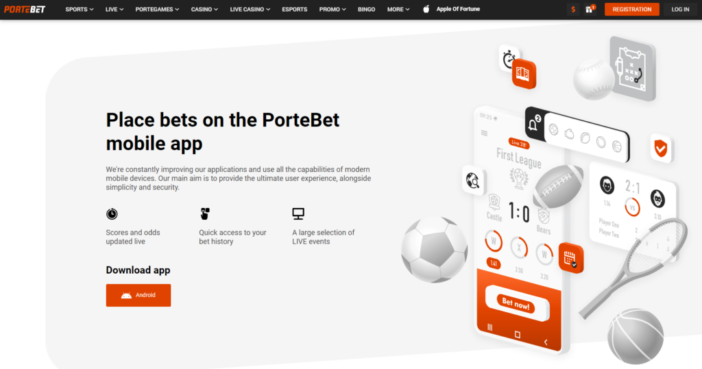 Download the app for iPhone Portebet